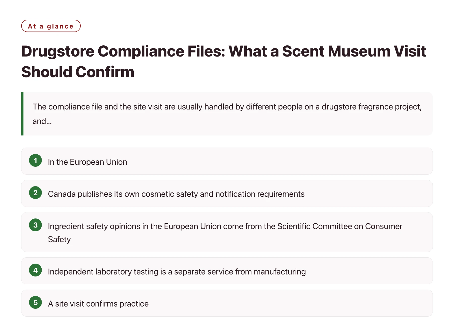 Drugstore Compliance Files: What a Scent Museum Visit Should Confirm——全文要点速览